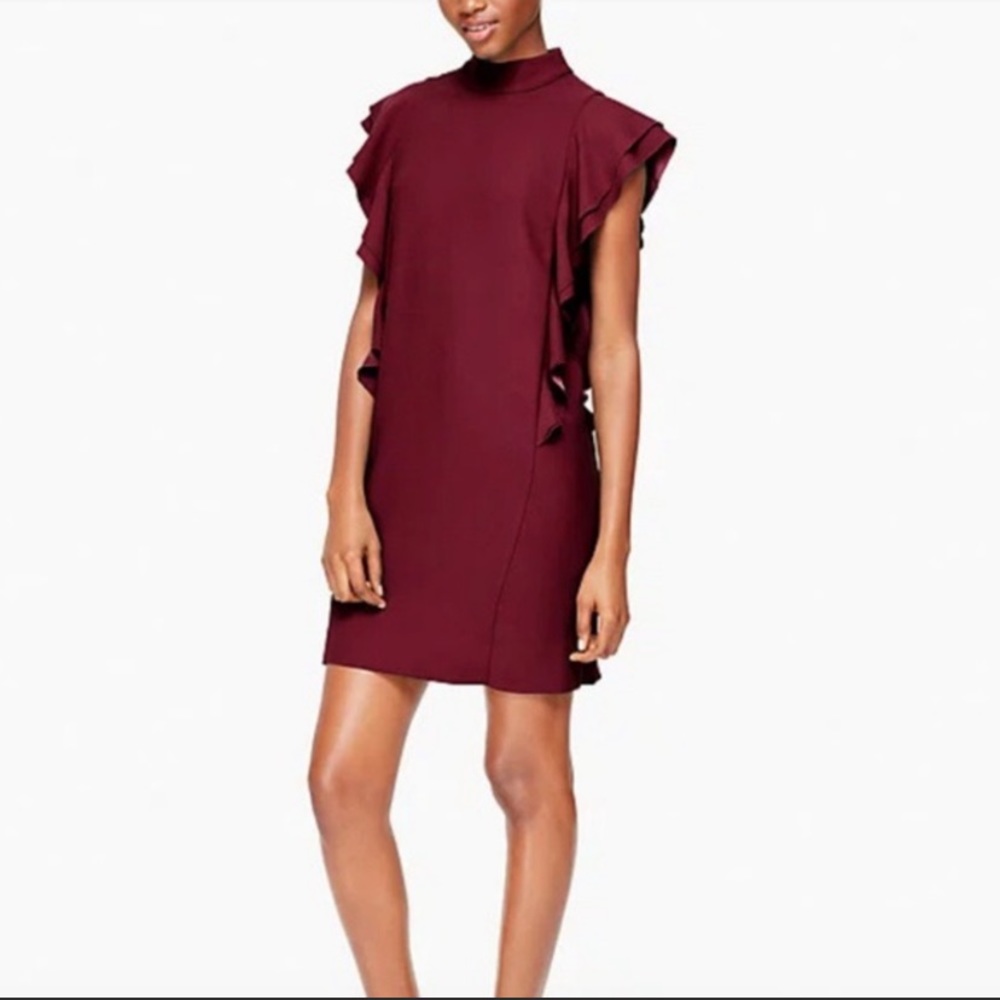 NEW Kate Spade Satin Crepe Flutter Sleeve Dress